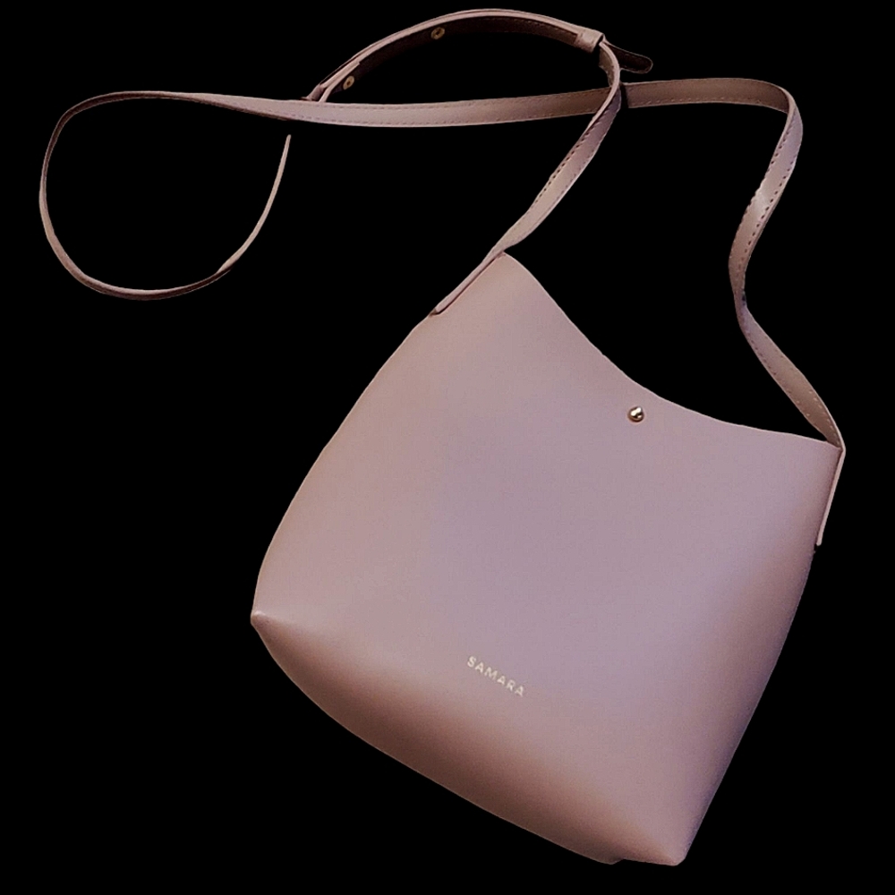 Anthropologie Samara blush pink Crossbody Bucket Bag. Clean Like New!